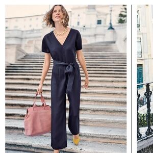 Elegant black crepe jumpsuit